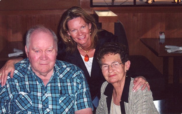 Cathy Eagan-Spicer with her parents