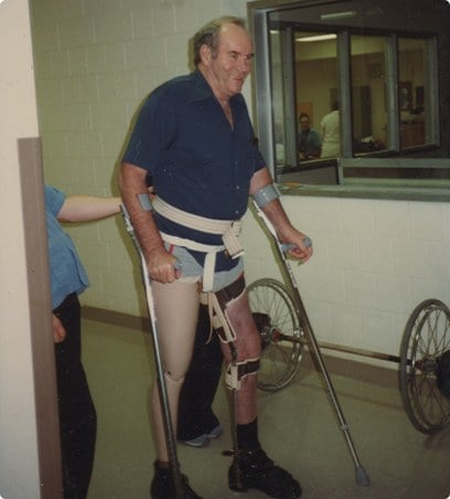Ted Eagan walking again during rehabilitation